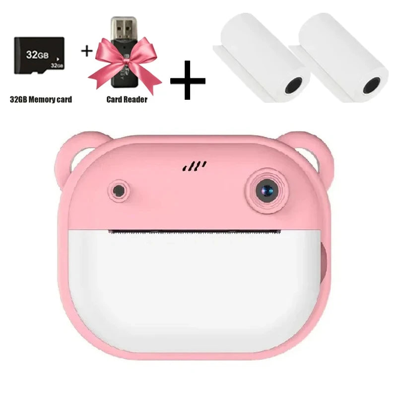 Children's Digital Camera with Instant Thermal Print, Photo and Video, Includes 32GB Memory Card