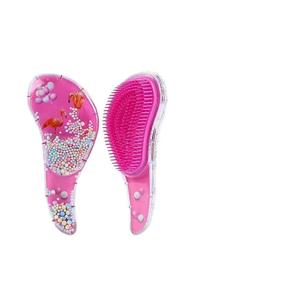 New Cute Hairdressing Comb for Kids - Anti-Knot Massage Flowing Bead Comb for Girls - Dress Up, Makeup Toy Gifts