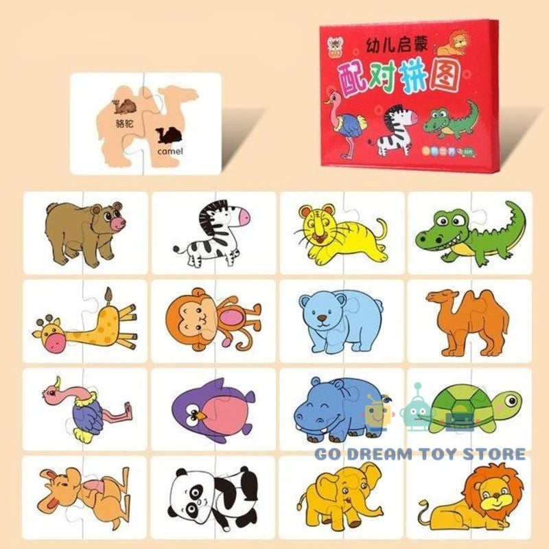 32PCS Toddler Matching Card Montessori Puzzle Toy