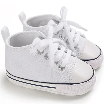 New Baby Shoes Boys Girls Classic Canvas Casual Sneakers Newborn First Walker Toddler Soft Sole Non-Slip Walking Shoes