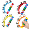 Colorful Rainbow Handheld Bell - Half Round Percussion Musical Toy, KTV & Family Party Game Gift for Adults