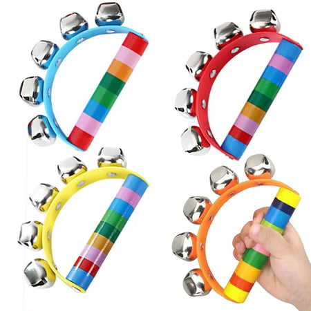 Colorful Rainbow Handheld Bell - Half Round Percussion Musical Toy, KTV & Family Party Game Gift for Adults