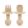 2Pcs/Set BPA-Free Silicone Fork & Spoon - Baby Learning Feeding Food Tools, Children's Tableware, Training Utensils for Newborns