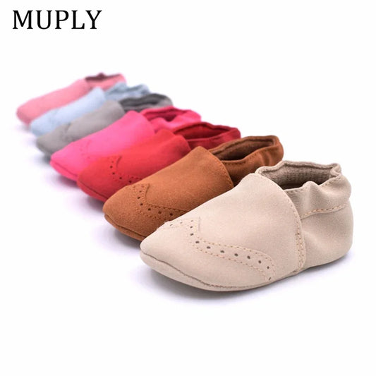 Nubuck Leather Baby Shoes – Infant Toddler Soft Sole Moccasins for Boys & Girls, High-Quality First Walkers (0-18M)