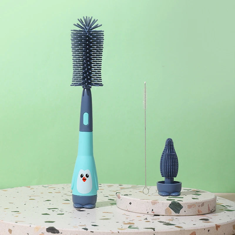 Pacifier Bottle Brush Set, Baby Cleaning Set, Silicone Cup Brush Cleaning Tool, Soft Head Food Grade Brushes, Baby Bottle Brush