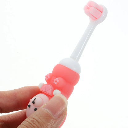 2 Pcs Kids Toothbrush, Soft Bristle Round, Cute Bear Shape, Safe Toddler Teeth Brush, Oral Care Gift
