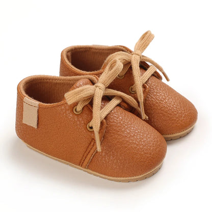 New Baby Shoes Retro Leather Boy Girl Multicolor Toddler Rubber Sole Anti-Slip First Walkers Infant Moccasins