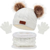 Baby Winter Hat, Scarf & Gloves Set – Knitted Beanie with Fur Ball, Soft Kids Cap for Boys & Girls, Cozy Toddler Winter Accessories (1-5Y)