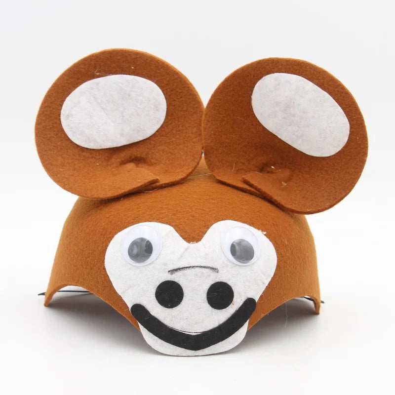 Kids Forest Animal Felt Party Hat – Duck, Bird & Rabbit Carnival Cap | Children's Day Party Costume