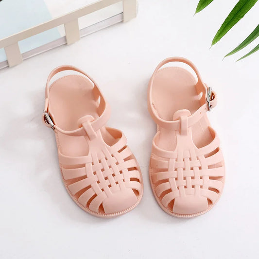 Children’s Gladiator Beach Shoes – Summer Baby Girl Sandals, Soft Non-Slip Breathable Candy Jelly Shoes for Boys, Flip-Flops