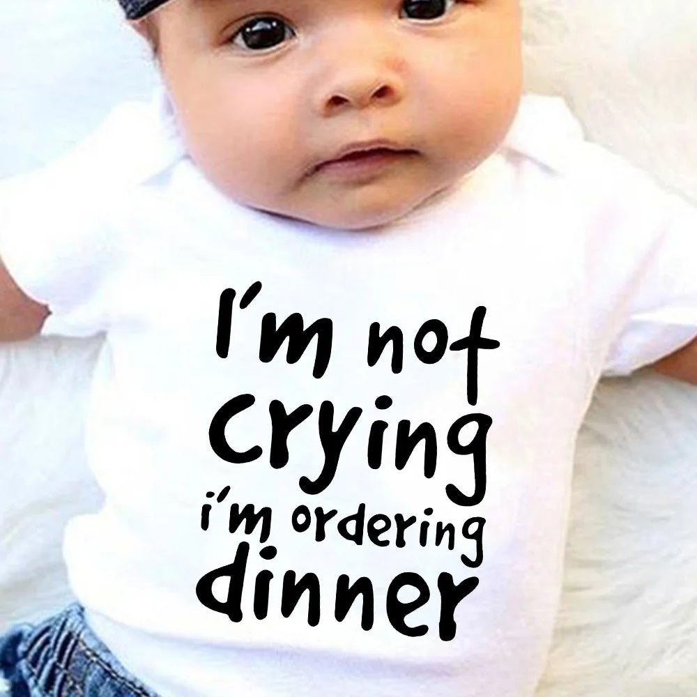 Baby I’m Not Crying – Funny Newborn Romper | 2024 Baby Bodysuit for Boys & Girls | Summer Infant Outfit | Pregnancy Announcement Gift