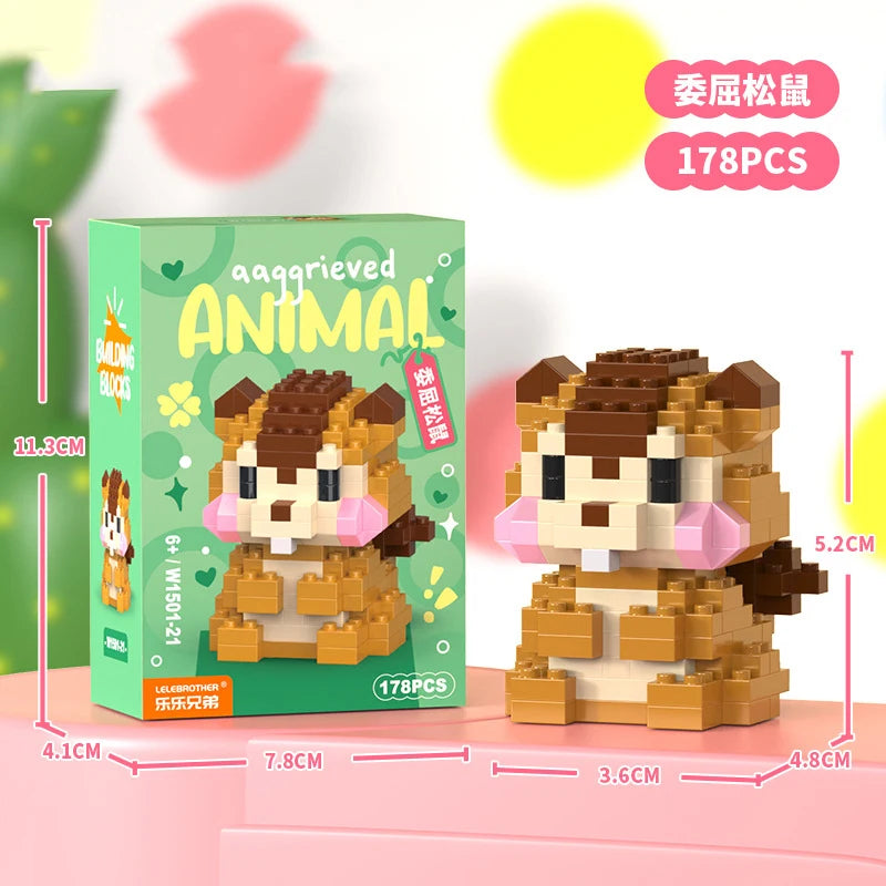 Adults Animals Micro Particle Building Blocks – Dog and Cat Mini Bricks Toy for Kids Ages 6 to 12