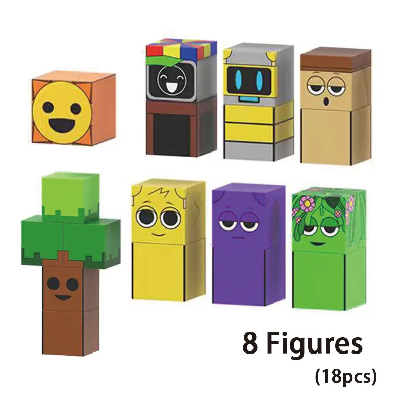 Sprunki Magnetic Building Block Cube Mine World Set for Kids 3+