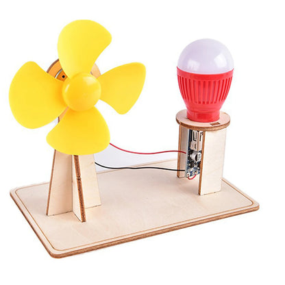 Wooden Wind Generator Model - Kids Science Toy, Educational Technology and Physics Kit for Children