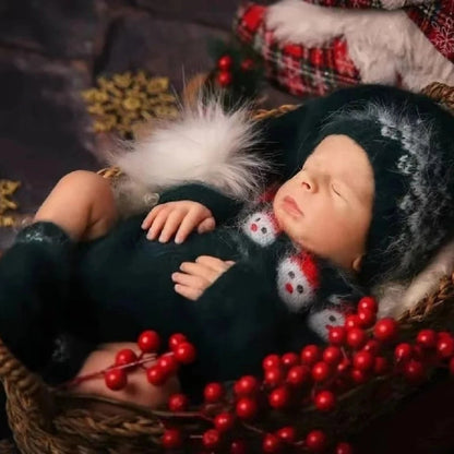 Christmas Baby Clothes Newborn Photography Props Knitted Outfit Costume Infant Photo Shoot Accessories for Boys