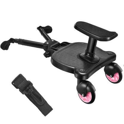 Universal Stroller Step Board Adapter with Seat for Second Child Jogger Twins Scooter Baby Pram Hitchhiker Bumper