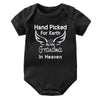 Hand Picked for Earth By My Grandpa/Grandma in Heaven Baby Bodysuit – Summer Short Sleeve Romper, Infant Jumpsuit, Baby Clothes