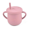 Kids Cup Silicone Food Storage Box - Solid Color Baby Sippy Cup, Portable Children Snacks Container with Lid, BPA-Free, 200ml (6.8oz)