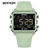 Fashion Men’s and Women’s Waterproof Digital Sports Watch Rectangle Design LED Backlight Wristwatch
