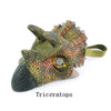 Soft Vinyl Dinosaur Hand Puppet, Rubber Animal Head Toy Glove Gift for Halloween