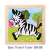 11cm (4.33in) Kids Wooden Jigsaw Puzzle – Cartoon Animal and Vehicle Montessori Educational Toy