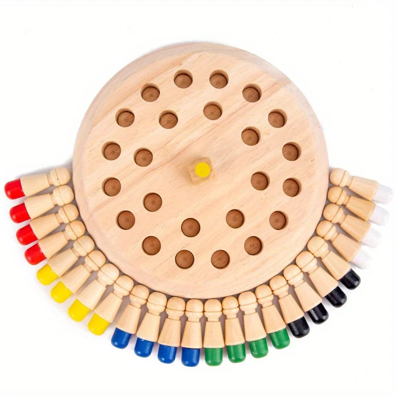AIUAZA Wooden Memory Chess Game Set Logic and Brain Teaser Game Parent-Child Interaction Toy Party Game