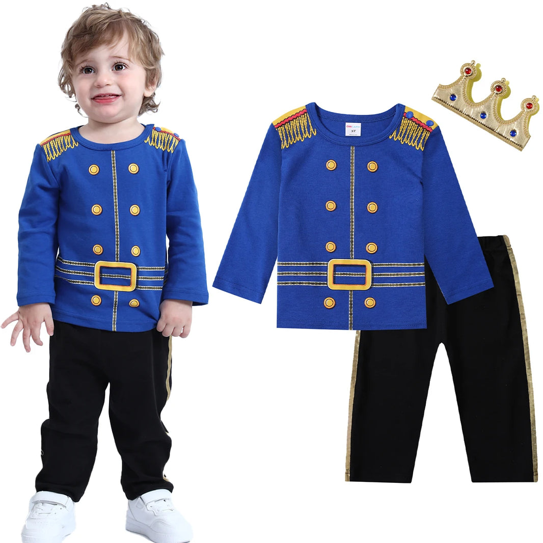 Toddler Boys Prince Charming Costume – Halloween Fireman Outfit, Infant Photography Clothing & Baby Carnival Cosplay Striped Prisoner