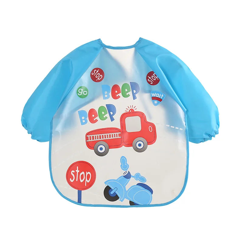 Waterproof EVA Full Sleeve Baby Bibs | Long Sleeve Children Feeding Smock Apron | Kids Eating Breastplate & Infant Scarf Clothing - Kidzy Market
