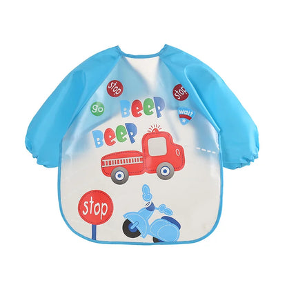 Waterproof EVA Full Sleeve Baby Bibs | Long Sleeve Children Feeding Smock Apron | Kids Eating Breastplate & Infant Scarf Clothing - Kidzy Market