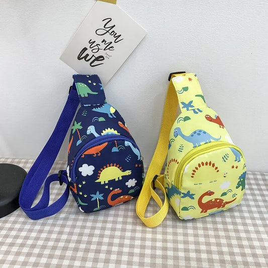 Children's Cute Dinosaur Shoulder Bag – Casual Nylon Messenger Bag, Coin Purse for Baby Girls & Boys, Small Chest Handbag for Kids - Kidzy Market