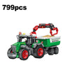 Educational Farm Building Block Set – Harvesting Locomotive, Five-Plow Tractor, Cotton Picker, Crane Arm Trailer – LEGO Compatible Kids Toy