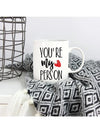 You're My Person Coffee Mug - 11 oz (320 ml) Ceramic Mug with Red Heart, Funny Inspirational Gift for Wife, Husband, Boyfriend, Girlfriend