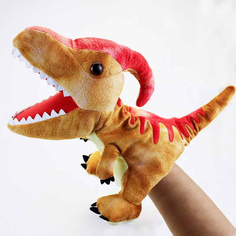 11 Style Dinosaur Plush Hand Puppets, Triceratops Tyrannosaurus Dilophosaurus Gloves
