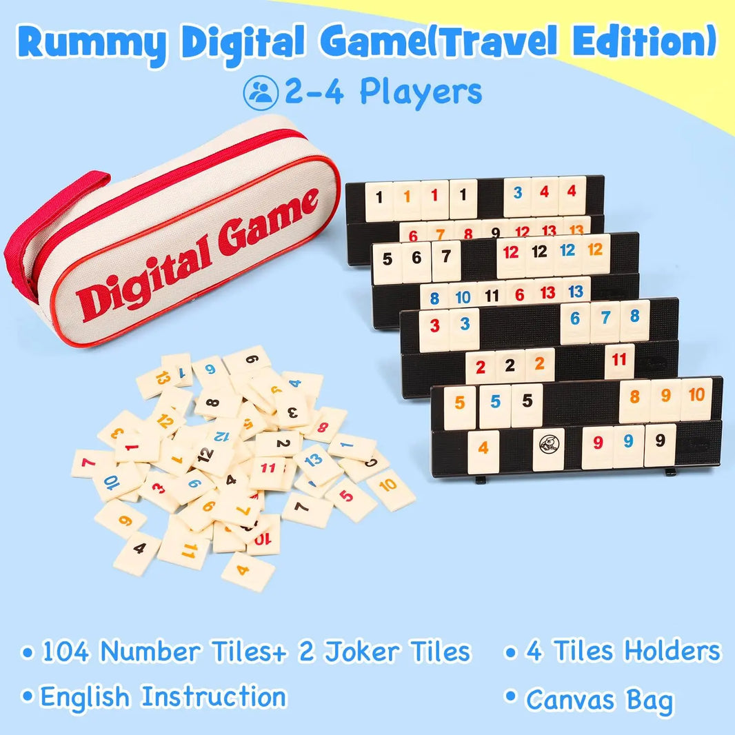 Standard Israeli Mahjong - Digital Mahjong Cards, Classic Rummy Table Game, Leisure & Multiplayer Board Game, Travel Version