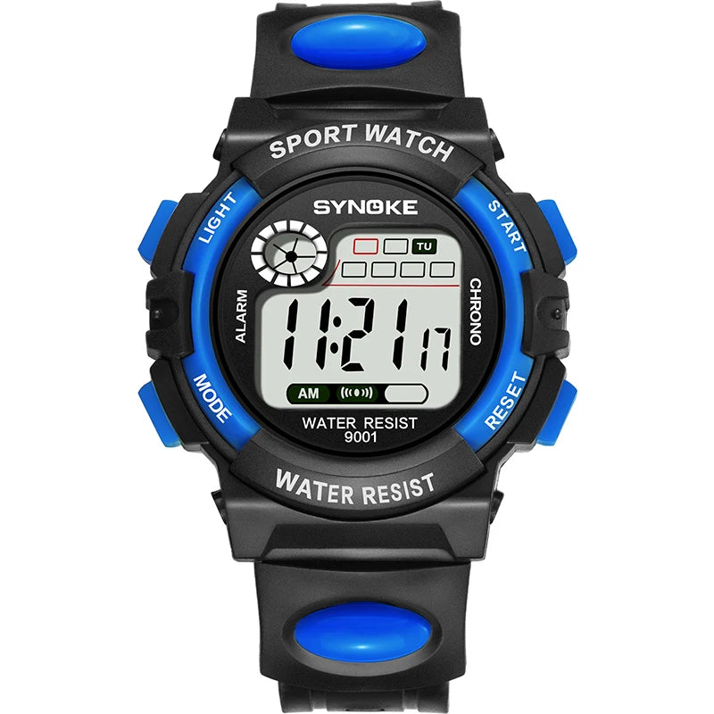 Electronic Children’s Sport Watch Colorful LED Digital Clock 3ATM Waterproof Alarm Wristwatch for Boys and Girls