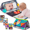 Crinkle Cloth Book - Visual Stimulation Newborn Toy, 0-3 Months Brain Development, Tummy Time Mirror Toy for Infants, Sensory Babies