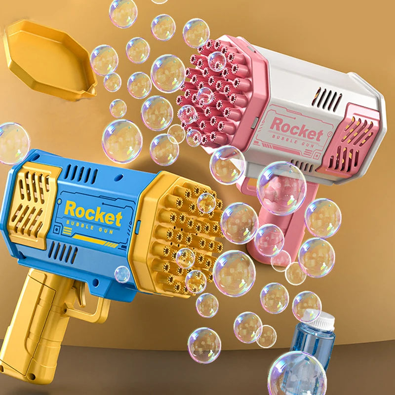 40/69-Hole Bubble Machine for Kids & Adults — Portable Battery-Powered Bubble Gun & Soap Blower, Ages 3+