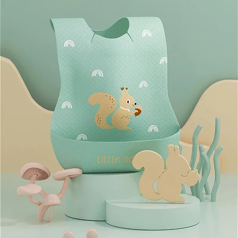 Infant Waterproof Print Bib – Super Soft Saliva Pocket, Children’s Complementary Food Rice Bibs, Burp Cloths, Baby Essentials - Kidzy Market