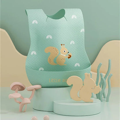 Infant Waterproof Print Bib – Super Soft Saliva Pocket, Children’s Complementary Food Rice Bibs, Burp Cloths, Baby Essentials - Kidzy Market