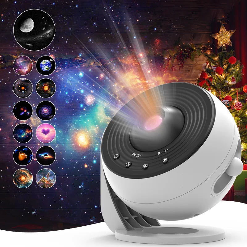 Galaxy Projector Pro 360° Rotating Starry Sky Planetarium Lamp – 12-in-1 Night Light for Kids Bedroom, Valentine's Day Gift