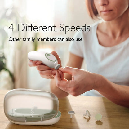 Momcozy Baby Nail File Electric – Gentle & Rechargeable Baby Nail Clipper with 7 Grinding Head Replacement Pads