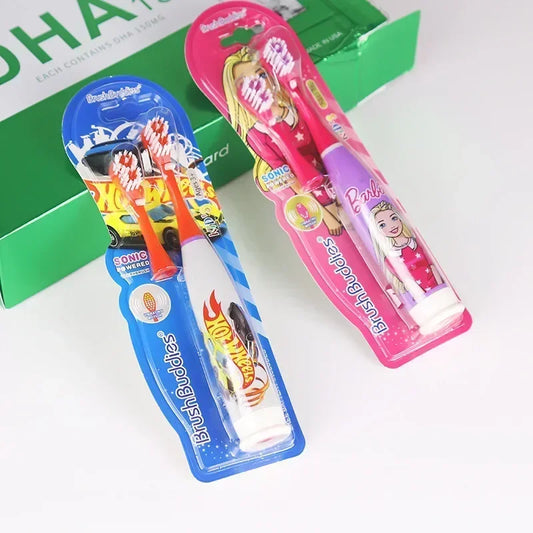 Children Sonic Electric Toothbrush, Cartoon Teeth Whitening, Soft Bristle, Waterproof, Automatic Oral Cleaning, Lazy Dental Care
