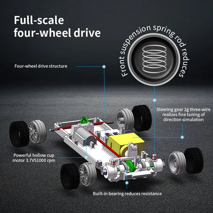 1/43 RC Car 2.4G Mini Remote Control Racing Drift Car with 4WD Off-Road