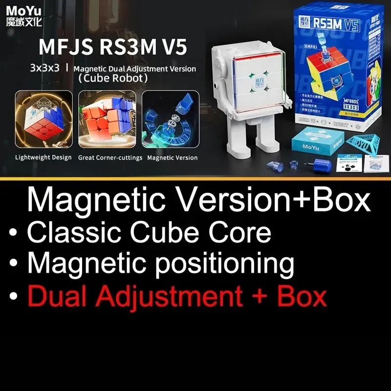 MoYu RS3M V5 3x3 Magnetic Magic Speed Cube, Professional Fidget Toy, RS3 M 2023 V5, Cubo Magico Puzzle