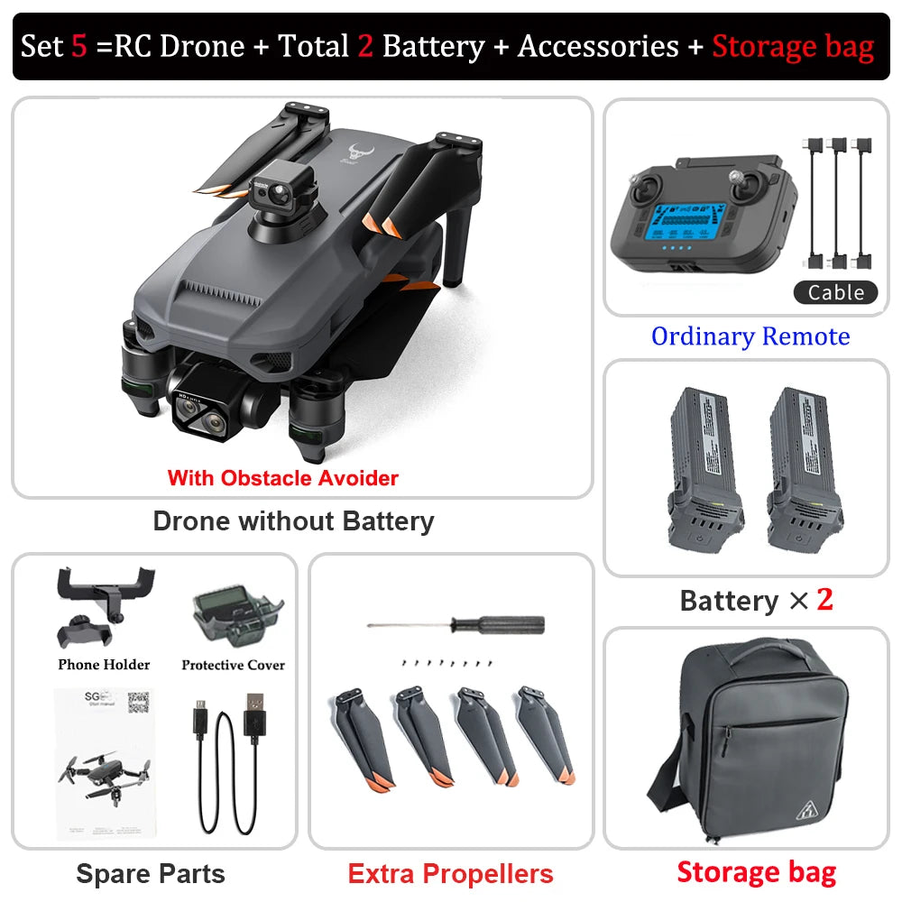 4K Camera RC Drone – ZLL SG909 with 3-Axis Gimbal, WIFI, Obstacle Avoidance, and Touch Screen