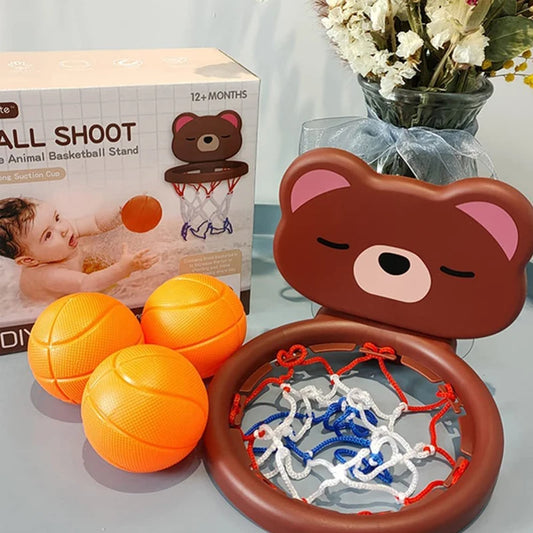 Children’s Mini Bear Basketball Set – Cute Bathroom & Pool Bath Toy, Shoot at the Basket Game