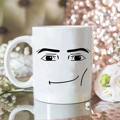 Funny Face Ceramic Coffee Mug 11 oz (325 ml) – Cute Gamer Birthday Gift for Men & Women