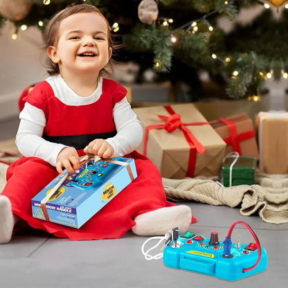 Busy Board with LED Lights and Switch – Sensory Montessori Toy, Portable Electric Puzzle for Early Education, Gift for Toddlers and Kids