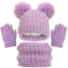 Winter Warm Children’s Hat Scarf Gloves Set – Thick Windproof Beanie Hat, Cover Hood & Scarf for Kids – Cozy Baby & Children Winter Accessories