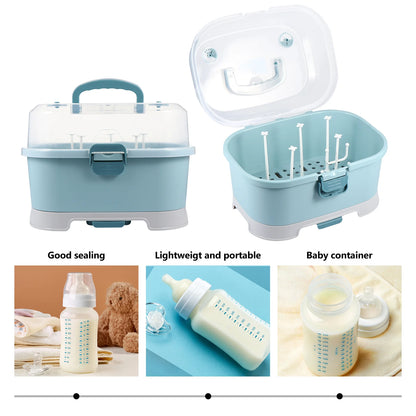 Storage Box Milk Bottle Container, Baby Case, Bottles Drainer, Drying Rack Organizer, Dryer Holder